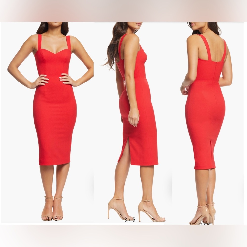 Dress the Population Nicole Sweetheart Neck Cocktail Dress - Rouge (XS)